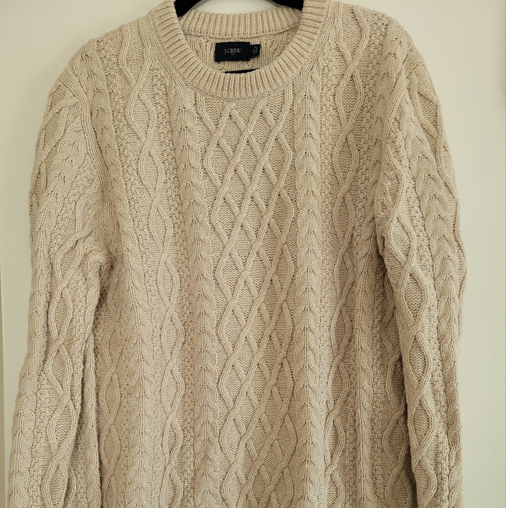 J. Crew cable-knit crewneck sweater